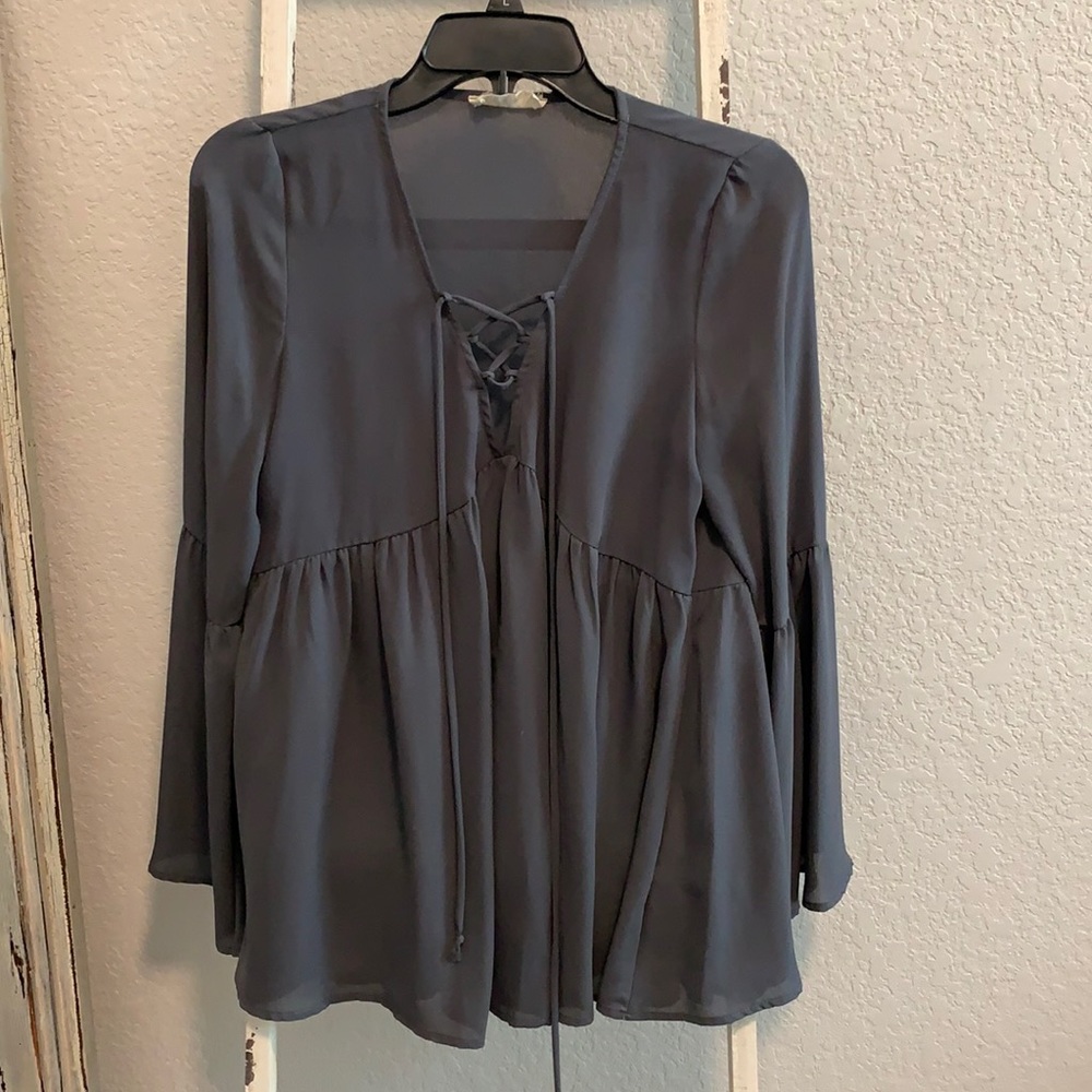 Grey Long Sleeve Top